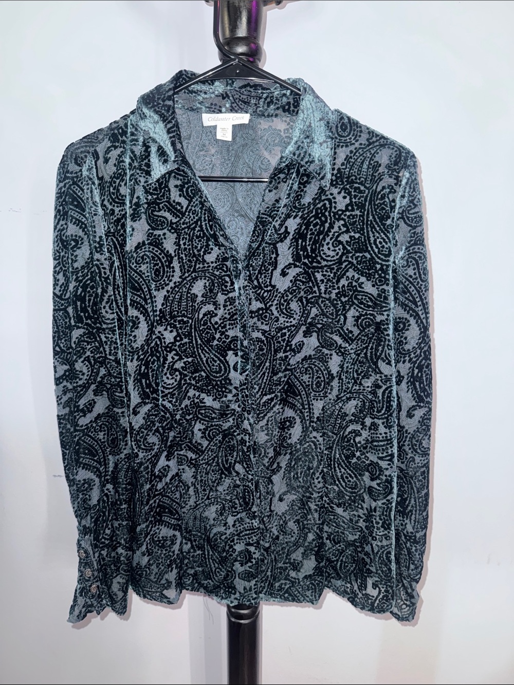 Coldwater Creek Paisley Burnout Shirt 2.2B4
